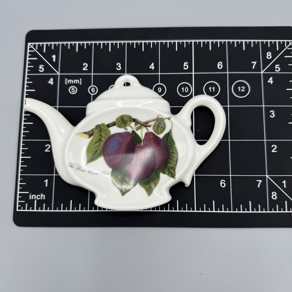 Portmeirion Pomona The Reine Claude Plum Tea Bag Holder Spoon Rest Ceramic